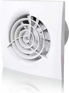 Extractor Fan Trio 100 H with Humidity Sensor for 4"/100mm Air Ducts White - Bathroom Extractor Fan or Kitchen Extractor Fan