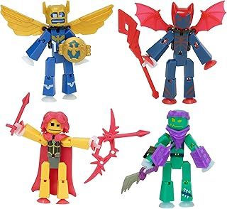 Zing StikBot Legendz Series 1 - Includes Valor, Ruebell, Dominus and Raze Oni - Collectible Action Figures and Accessories, Stop Motion Animation, Ages 4 and Up