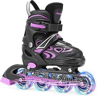 Adjustable Inline Skates for Kids, Girls Boys Light up Inline Skates Size Adjustable Roller skates for Beginners
