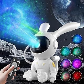 Astronaut Galaxy Projector Starry Night Light, Space Bunny Projector with Timer and Remote Control, Star Projector with 360°Adjustable for Kids, Party, Astronaut Projector for Bedroom Ceiling Decor