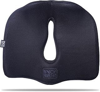 Chair Orthopedic Hip Pain Relief Cushion Coccyx Seat Cushion - Seat Cushion Pillow Memory Foam Seat Cushion with Breathable Mesh Cover - Full Black Ergonomic Design for Coccyx and Lower Back Support