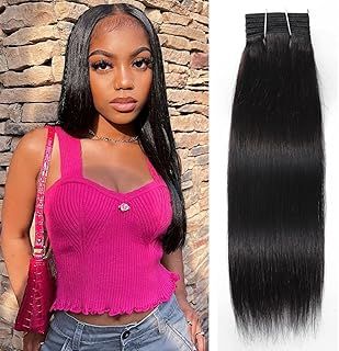 Straight Wave 1 Bundles Human Hair 14inch Brazilian Virgin 10A Grade Human Hair Extensions Can Be Dyed (100+/-5) g Natural Color(14inch)