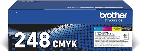 BROTHER TN-248BK/TN-248C/TN-248M/TN-248Y Toner Cartridges, Black/Cyan/Magenta/Yellow, Multi-Pack, Standard Yield, Includes 4 x Toner Cartridges, Genuine Supplies