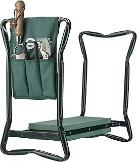 Garden Kneeler Folding Seat Stool with Handles & Tool Bag 3 in 1 for Outdoor Gardening & DIY