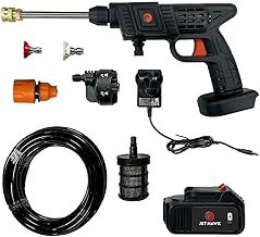 Jet Hawk – Portable Cordless High-Pressure Washer As Seen on High Street TV - Use Any Water Source – 6 in 1 - Inc Spray Nozzles, 5m Hose, Hose Connector, Free Soap Dispenser Bottle & Hard Carry Case