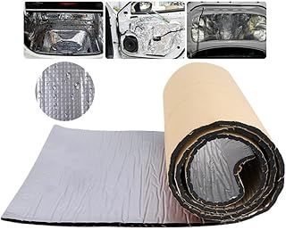 Self Adhesive Reflective Aluminium Foam Insulation 10mm Thick, 200x50cm Radiator Insulation Foil Reflector Sound Deadening Mat, Foil Insulation Roll for Floors, Roofs, Garage Doors and Camper B