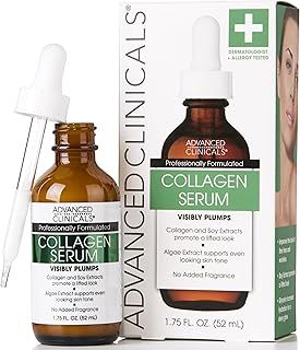 Advanced Clinicals Collagen Instant Plumping Serum for Fine Lines and Wrinkles. 1.75 Fl Oz. by Advanced Clinicals