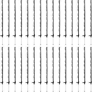 30 x 4ft Black Electric Fence Plastic Poly Posts Temporary Fencing Horse Paddock Line Stakes Poles