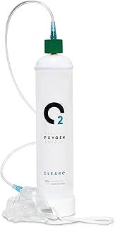 ClearO2 110L Oxygen Cylinder with Valve, Mask and Tube | Pure Breathing Oxygen in a Lightweight Disposable Steel Canister | Made in Britain