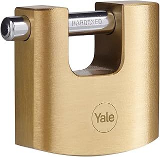 Yale - Y114B/60/114/1 High Security 60mm Brass Shutter Padlock - Shutter Hardened Steel Shackle - 3 Keys