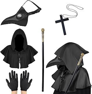 Lifreer Halloween Costume for Men, Plague Doctors Mask, Steampunk Bird Mask for Adult, Halloween Mask for Gothic Costume Props