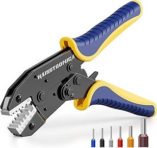 haisstronica Ferrule Crimping Tool,24-8 AWG Sleeves Ferrule Ratchet Wire Crimping Tool