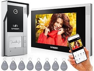 TMEZON WiFi IP Video Door Phone Intercom System for Home,7" IP Touchscreen with 1080P Doorbell,APP/Swipe Card Unlock,Recording and Playback,Motion Detection,4 Wire Technology