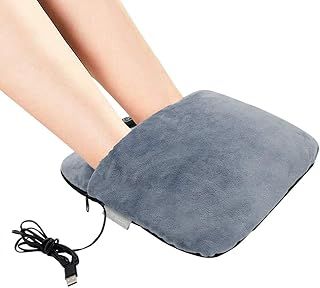 Foot Warmer,Electric Foot Heating with Massage,USB Feet Warmers with Heated and Vibration Function,Soft and Breathable,45 Minutes Auto-Off Foot Warmer Gifts for Women and Men