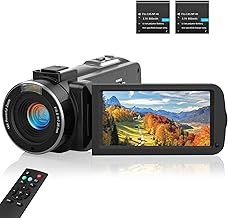 SIXTARY Camcorder 1080P 36MP FHD Vlogging Camera for YouTube, Streaming Video Recording, Video Camera 16X Digital Zoom 3.0" LCD 270° Rotatable IPS Screen with Remote Control