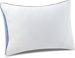 pillowLY Shredded Memory Foam Pillow For Neck Support & Pain Relief - 2 Comfort Orthopedic Zones (Soft & Firm) Adjustable for Stomach Back & Side Sleepers