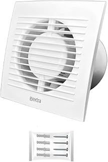 H&C VENT White 4 inch 100mm Extractor Fan With Humidistat sensor and Timer │ Inline Exhaust Duct Fan │ For Kitchen Bathroom Shower Toilet Wall Ceiling Window │ Silent Humidistat centrifugal fume fan