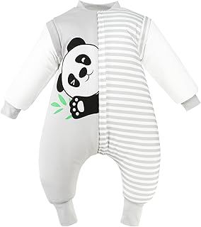 JiAmy Baby Winter Sleeping Bag Anti Kick Cotton Sleep Sack with Detachable Sleeves, 3.5 Tog, 70/6-18 Months Grey