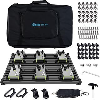 GUITTO Guitar Pedalboard - Fixture Blocks Fixed Effects Pedal board Aluminum Alloy with Carry Bag, GPB-02 Medium