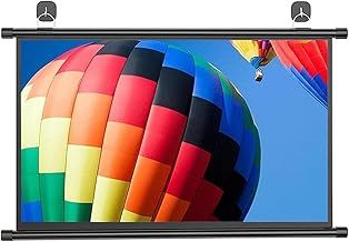 Pull Down Projector Screen 30" , 40" , 50" , 60" , 72"，Portable Lightweight Hanging Matte White Projector Surface，Wall Ceiling Mount Projection Screen,Wall Mountable HD Projection Screen(16:9,30")