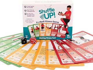 Shuffle Up Football Games - Family Soccer Games with 70+ Fun & Active Fitness Workout Cards, Football Training Equipment Aid, Football Gifts for Boys & Girls