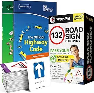 2025 Driving Theory Book Test Kit: Official DVSA Highway Code 2025 UK Edition + Know Your Traffic Signs + 132 Road Sign Flash Cards – Theory Test 2025 UK DVLA Kit, Learner Drivers