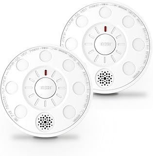 Generic 1901 Alarms, 2 Pack, with Test/Silence Button, Advanced 10 Year Optical Sensor, Smoke Detectors, Low Battery Warning for Enhanced Home Safety