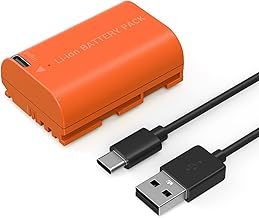 SMALLRIG LP-E6NH Battery 2400mAh USB-C Battery for Canon R5, R6, R7, 2.5H Full Charged Battery for Canon R6 Mark II, R, R5 C, 5D II/III/IV, 6D, 6D II, 7D, 7D II, 60Da, 70D, 80D, 90D, Orange - 4968
