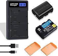 2 Pack LP-E6NH LP-E6 Battery with USB C Dual Battery Charger Compatible with Canon EOS 5D Mark IV, EOS 5D Mark II, EOS 5D Mark III, 7D Mark II, 7D Mark III, EOS 5DS, EOS 6D, EOS 7D, EOS 70D, EOS 90D
