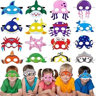 Superhero Masks - 16 Pcs Spiderman Themed Felt Masks for Kids, Eye Mask Party Favors for Boys & Girls, Toy Gift for Birthdays and Dress Up