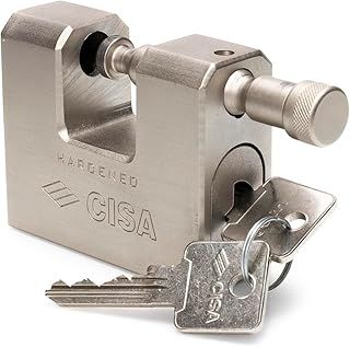 Cisa 28550 LIM Steel Sliding Shackle Padlock, Grey, 84 mm