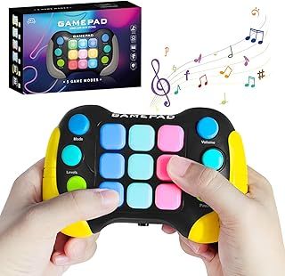 Quick Push It Pop Game Sensory Fidget Toys Gifts for Kids Boys Girls Age 4 5 6 7 8, Quick push It bubbles game Handheld Game Console 4 Modes Console Machine Autism Toys Birthday Gifts