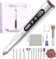 Cordless Electric Nail Drill Machine, 13 in 1 Nail File Kit 35000RPM Professional Portable Rechargeable E File for Acrylic Polish Gel Removal Manicure Pedicure Set with 5 Speeds DN-2402