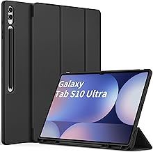 Case for Samsung Galaxy Tab S10 Ultra 2024/ S9 Ultra 14.6 Inch 2023(NOT for S9/S9+)/ S8 Ultra 2022, Wake Up/Sleep Funtion Ultra Thin Slim PU Leather Protective, Black