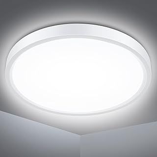 Bathroom Ceiling Light, 24W (150W Equivalent), 2200LM, 5000K Daylight White,IP54 Waterproof, Flush Mount,Modern Ceiling Light for Living Room,Kitchen,Porch,Bedroom,Ø30CM(White)