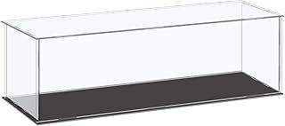 sourcing map Acrylic Display Case Plastic Box Cube Storage Box Clear Small Assemble Dustproof Showcase 36x11x10.5cm for Collectibles Items