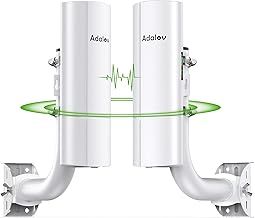 AdaLov CPE366 Gigabit Wireless Bridge with Bracket Mounts, 5.8G Point to Point WiFi Bridge Outdoor, 16dBi High-Gain Antenna Ethernet Bridge with 100/1000Mbps LAN Port Extend Internet up to 3KM, 2-Pack