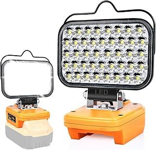 Cordless LED Work Light for Dewalt 20V Battery, Portable Flashlight Lamp for Dewalt, Spotlight Jobsite Flood Light Tool for DCB205 DCB206 Repairing/Outdoor Camping/Garages/Emergency(No Battery)