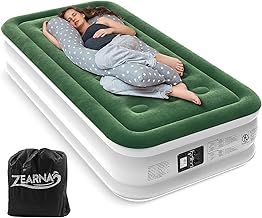 190x100x40cm Single Inflatable bed, Air Mattress with Built-in Electric Pump, Blow Up Mattress in 3 Mins Self-Inflation/Deflation,Flocked Surface Guest Airbed for Home Portable Camping