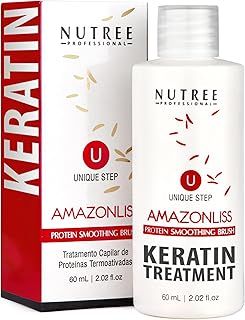 Brazilian Keratin Hair Treatment One Step Protein Hair Treatment Formaldehyde Free Natural Ingredients AÇAI - Smooths, Strengthens, Moisturizers, Adds Shine, Reduces Frizz (One Step Keratin 60 ml)