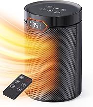 Heater, 1500W PTC Electric with ECO Mode, 4 Heat Settings, Breeze Mode, Thermostat, 24H Timer, Remote Control, Overheat & Tip Over Protection, Portable & Quiet for Home, Office