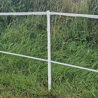 White 4FT Poly Post 125cm Tall Plastic Fencing Stake | Reinforced Electric Fence Pole | Ideal for Temporary Electric Fences | Portable Paddock Fencing Equestrian Livestock Grazing Control (20)