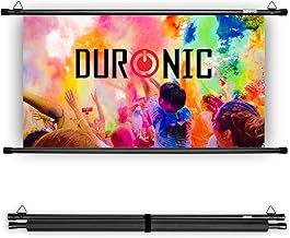 Duronic Projector Screen BPS70/169 Bar Mount 70 Inch Projection Screens Wall or Ceiling Mountable with Hooks 16:9 for School Office Home Cinema