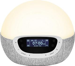 Lumie Bodyclock Shine 300 - Wake-up Light Alarm Clock with Radio, 15 Sounds and Sleep Sunset, White