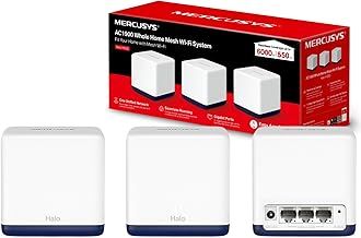MERCUSYS Halo H50G(3-pack) AC1900Mbps Mesh WiFi System, Gigabit Ports, TP-Link WiFi Mesh System, WiFi Router, WiFi Extender Booster, 6,000ft²(550 m²), Seamless Roaming, Beamforming, Easy Setup