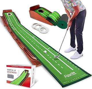 Putting Mat Indoor Golf - Golf Practice Mat with 3 Reduced-Side Hole and Auto Ball Return System Putting Green for Men & Women Playing Golf Game