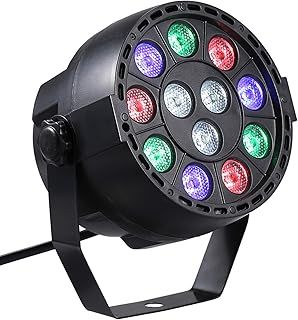 Lixada RGB Color Mixing Par Lights, 8 Channel Stage Light with DMX Strobe & Sound Active Mode,DJ Par Party Lights for Club KTV Disco Party Bars Show