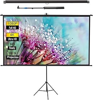 INMOZATA Foldable Projector Screen 84 Inch/186x105m Wall & Ceiling Projector Screen with PVC Black Backing, 16:9 Aspect Ratio Matte White Screen for Home Cinema Theater School Office Outdoor Indoor
