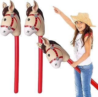 UILYNIU 2 Pack Inflatable Stick Horse,37 Inches Children s Inflatable Pony Stick,for Christmas Horse Themed Birthday Party Decoration Party Favour Props Inflatable Horse Costume Sticks (2 Pcs)