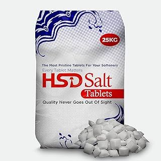 HSD salt tablets 25kg Bags Best For Laundry Kitchen Dish Washing, Compatible to All dishwasher salts & washing machines, Food Grade 100% Genuine British soft water salt (3 Bags)